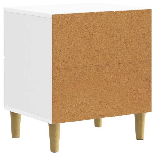 Нощен шкаф Бял гланц 43 x 34,5 x 48 см Инженерна дървесина