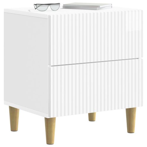 Нощен шкаф с чекмедже 2 pcs Бял гланц 43 x 34,5 x 48 см