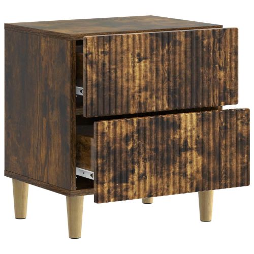 Нощен шкаф Опушен дъб 43 x 34,5 x 48 см Инженерна дървесина