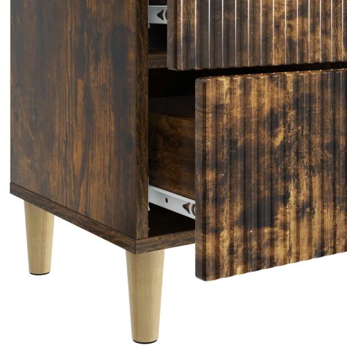 Нощен шкаф Опушен дъб 43 x 34,5 x 48 см Инженерна дървесина