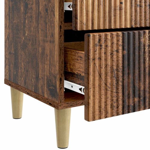Нощен шкаф с чекмедже 2 pcs Старо дърво 43 x 34,5 x 48 см