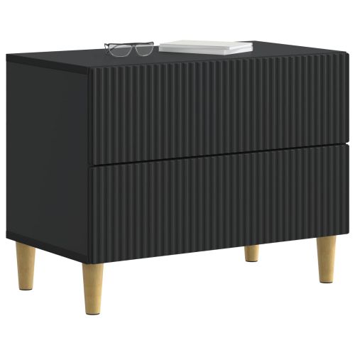 Нощен шкаф Черно 62 x 34,5 x 48 см Инженерна дървесина