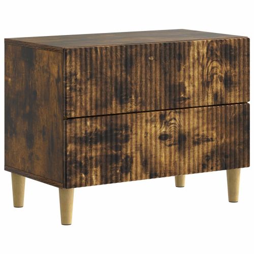 Нощен шкаф Опушен дъб 62 x 34,5 x 48 см Инженерна дървесина