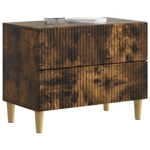 Нощен шкаф Опушен дъб 62 x 34,5 x 48 см Инженерна дървесина