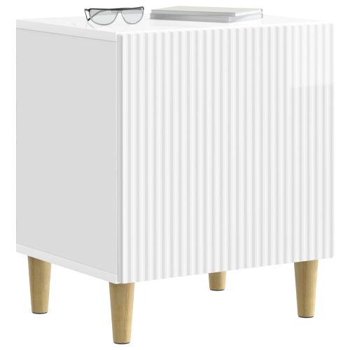 Нощен шкаф 2 pcs Бял гланц 43 x 34,5 x 50 см
