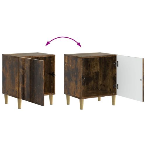 Нощен шкаф 2 pcs Опушен дъб 43 x 34,5 x 50 см