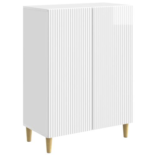 Служебен шкаф Бял гланц 66 x 34,5 x 90 см Инженерна дървесина