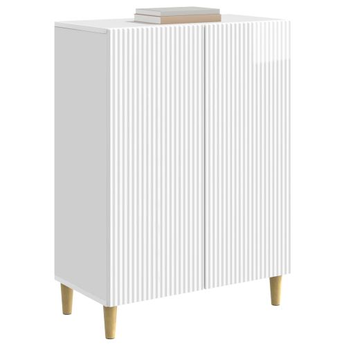 Служебен шкаф Бял гланц 66 x 34,5 x 90 см Инженерна дървесина