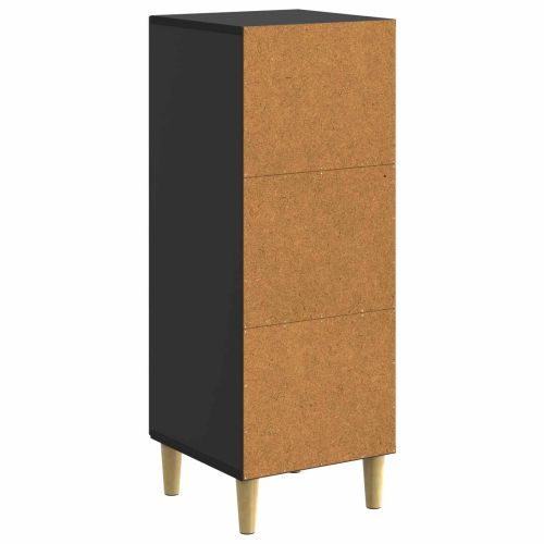 Служебен шкаф Черно 33 x 34,5 x 90 см Инженерна дървесина
