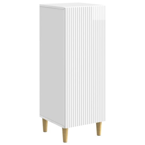 Служебен шкаф Бял гланц 33 x 34,5 x 90 см Инженерна дървесина