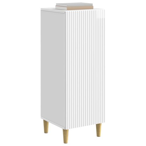 Служебен шкаф Бял гланц 33 x 34,5 x 90 см Инженерна дървесина