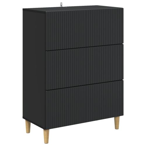 Чекмеджетен шкаф Черно 66 x 34,5 x 90 см Инженерна дървесина