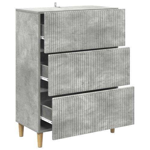 Чекмеджетен шкаф Бетонно сиво 66 x 34,5 x 90 см