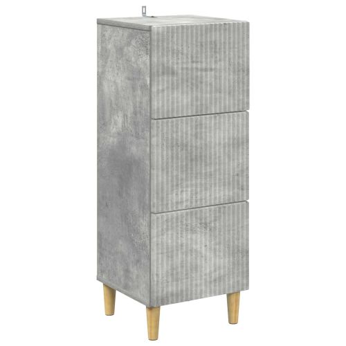 Чекмеджетен шкаф Бетонно сиво 33 x 34,5 x 90 см