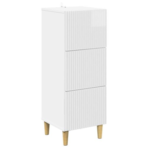 Чекмеджетен шкаф Бял гланц 33 x 34,5 x 90 см