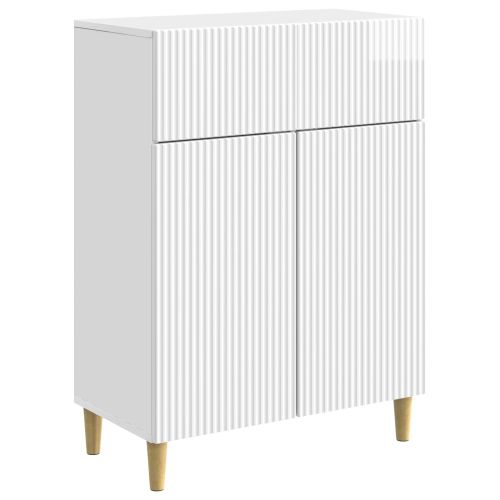 Служебен шкаф Бял гланц 66 x 34,5 x 90 см Инженерна дървесина