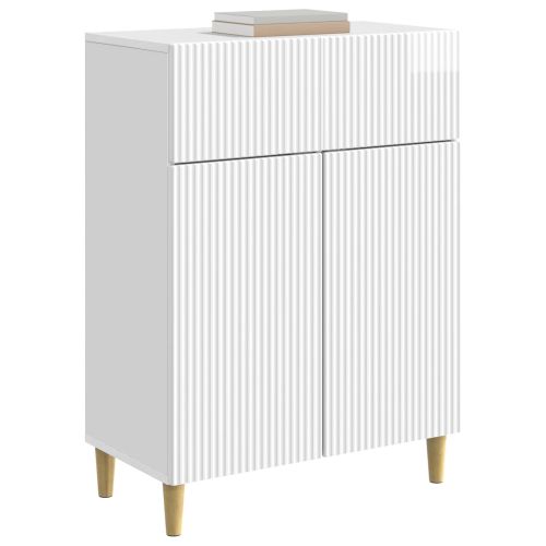 Служебен шкаф Бял гланц 66 x 34,5 x 90 см Инженерна дървесина