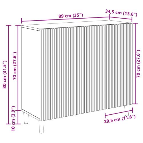 Служебен шкаф Бетонно сиво 89 x 34,5 x 80 см