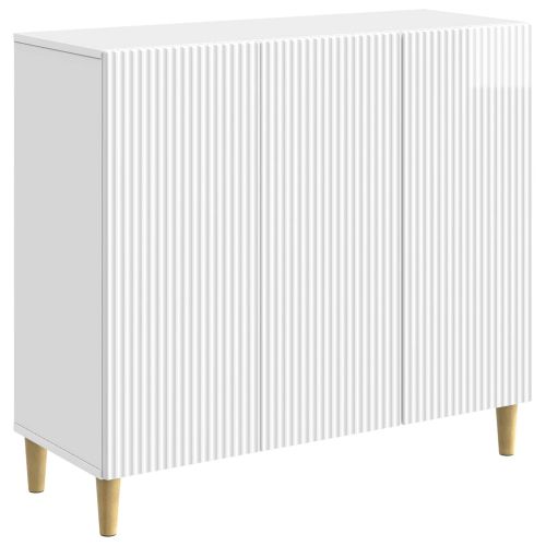 Служебен шкаф Бял гланц 89 x 34,5 x 80 см Инженерна дървесина