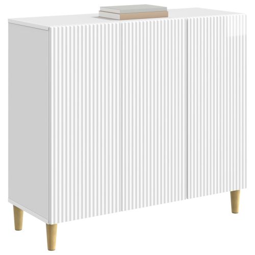 Служебен шкаф Бял гланц 89 x 34,5 x 80 см Инженерна дървесина