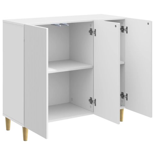 Служебен шкаф Бял гланц 89 x 34,5 x 80 см Инженерна дървесина