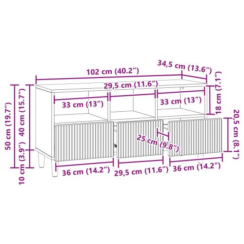 ТВ шкаф Дъб артизан 102 x 34,5 x 50 см Инженерна дървесина