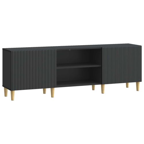 ТВ шкаф Черно 150 x 31 x 50 см Инженерна дървесина