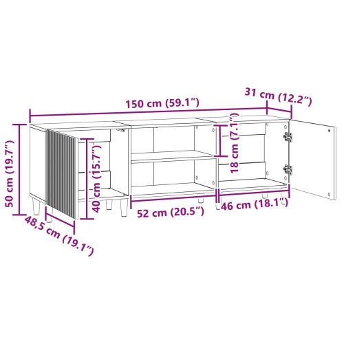 ТВ шкаф 150 x 31 x 50 см Дъб артизан Инженерна дървесина