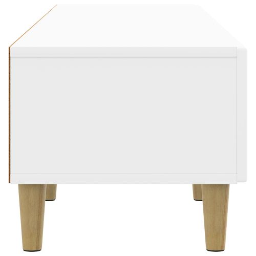 ТВ шкаф Бял гланц 147 x 34,5 x 30 см Инженерна дървесина