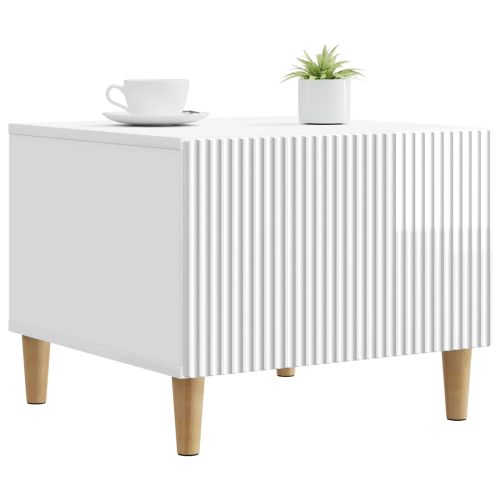 Масичка за кафе Бял гланц 49 x 50 x 40 см Инженерна дървесина