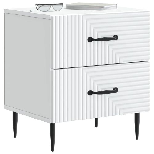 Нощен шкаф 2 pcs Бяло 43 x 34,5 x 47,5 см Инженерна дървесина