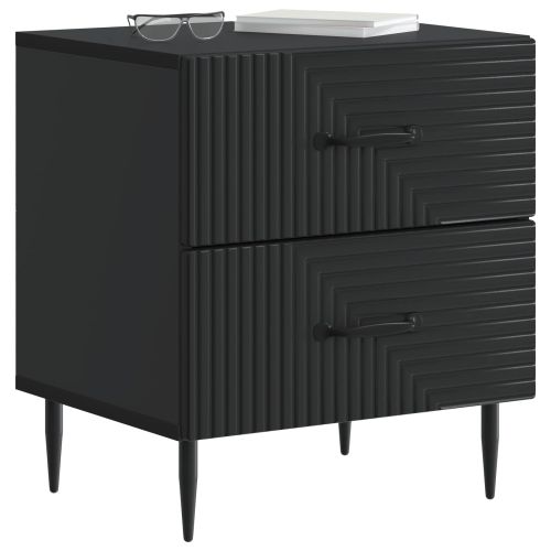 Нощен шкаф 2 pcs Черно 43 x 34,5 x 47,5 см Инженерна дървесина