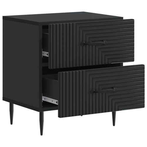 Нощен шкаф 2 pcs Черно 43 x 34,5 x 47,5 см Инженерна дървесина