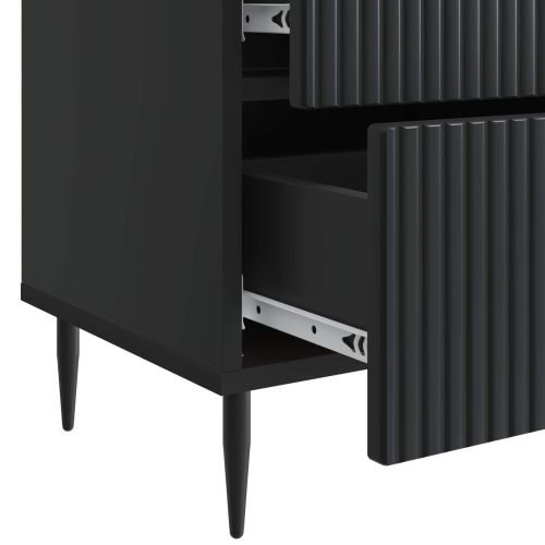 Нощен шкаф 2 pcs Черно 43 x 34,5 x 47,5 см Инженерна дървесина