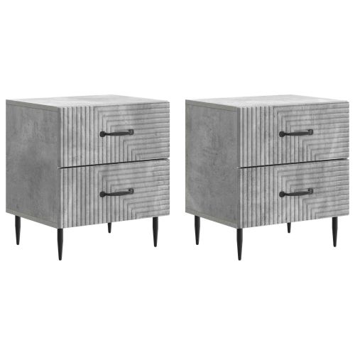 Нощен шкаф с чекмедже 2 pcs Бетонно сиво 43 x 34,5 x 47,5 см