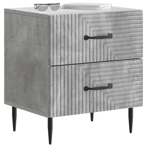 Нощен шкаф с чекмедже 2 pcs Бетонно сиво 43 x 34,5 x 47,5 см