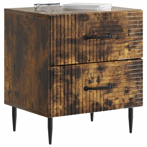 Нощен шкаф с чекмедже 2 pcs Опушен дъб 43 x 34,5 x 47,5 см