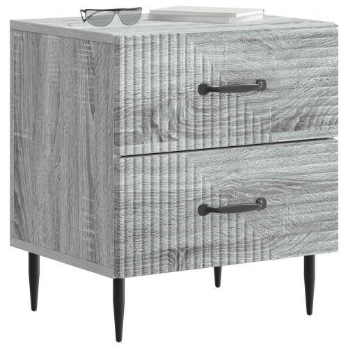Нощен шкаф с чекмедже 2 pcs Сива сонома 43 x 34,5 x 47,5 см