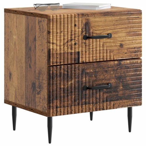 Нощен шкаф с чекмедже 2 pcs Старо дърво 43 x 34,5 x 47,5 см