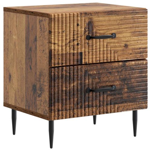 Нощен шкаф с чекмедже 2 pcs Старо дърво 43 x 34,5 x 47,5 см