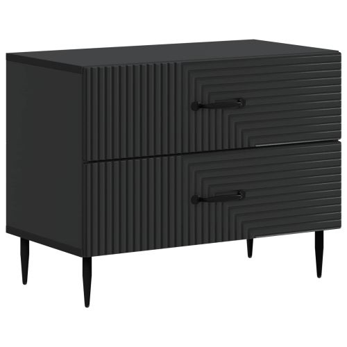 Нощен шкаф Черно 62 x 34,5 x 47,5 см Инженерна дървесина