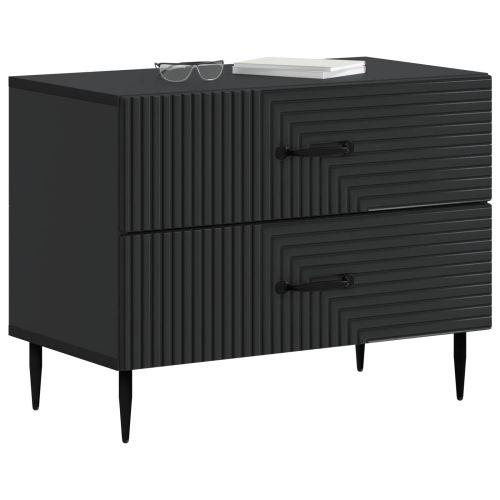 Нощен шкаф Черно 62 x 34,5 x 47,5 см Инженерна дървесина