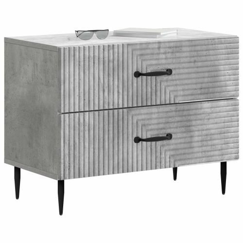 Нощен шкаф Бетонно сиво 62 x 34,5 x 47,5 см Инженерна дървесина