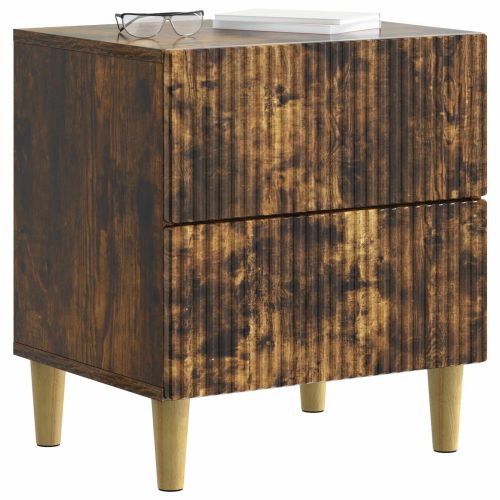 Нощен шкаф Опушен дъб 62 x 34,5 x 47,5 см Инженерна дървесина