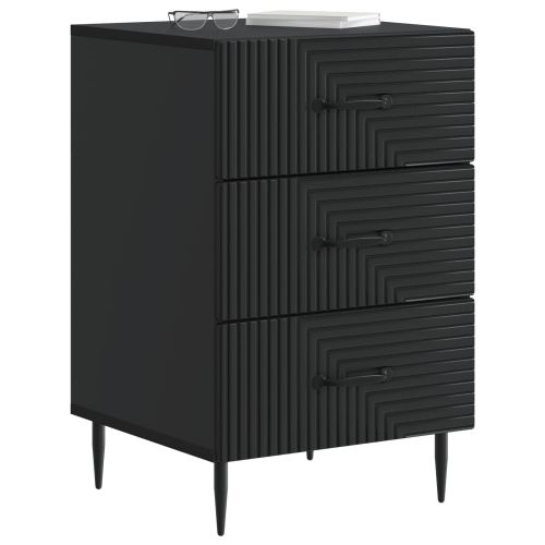 Нощен шкаф Черно 43 x 41 x 66,5 см Инженерна дървесина