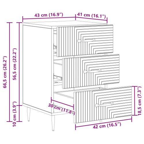 Нощен шкаф Дъб сонома 43 x 41 x 66,5 см Инженерна дървесина