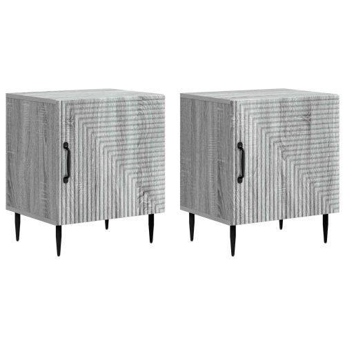 Нощен шкаф 2 pcs Сива сонома 43 x 34,5 x 50 см