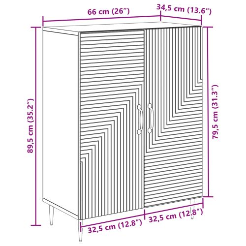 Служебен шкаф Черно 66 x 34,5 x 89,5 см Инженерна дървесина