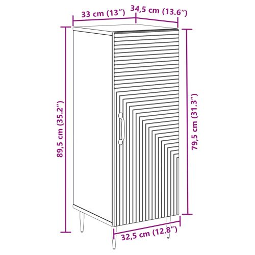 Служебен шкаф Бетонно сиво 33 x 34,5 x 89,5 см