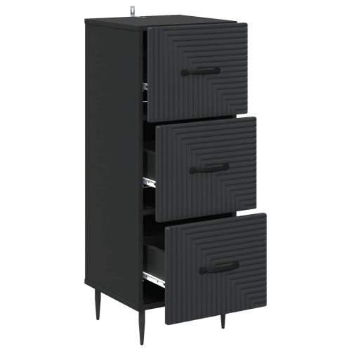 Чекмеджетен шкаф Черно 33 x 34,5 x 89,5 см Инженерна дървесина